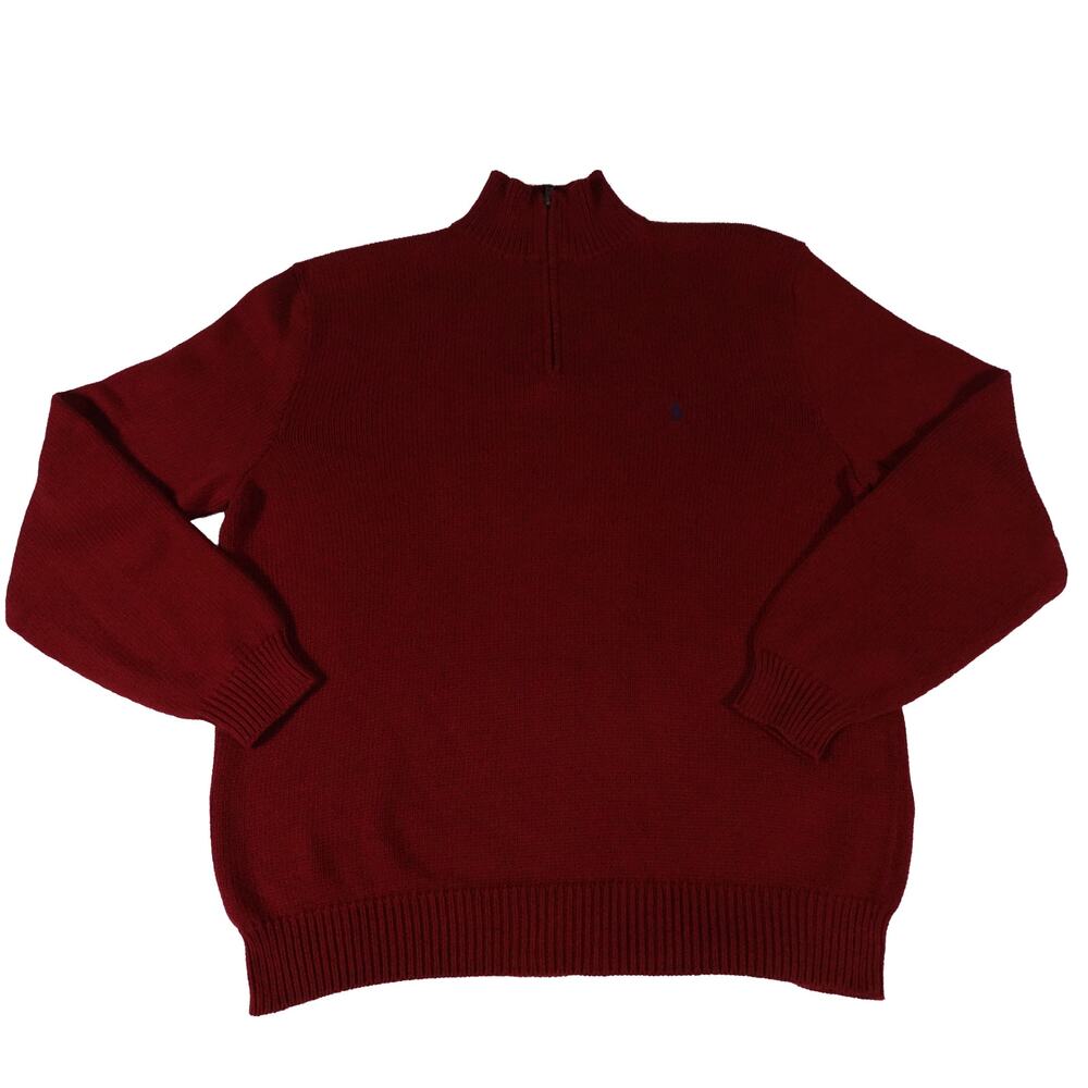Ralph Lauren Vintage Y2K Hong Kong Knit Maroon Pullover Sweater Men's XL